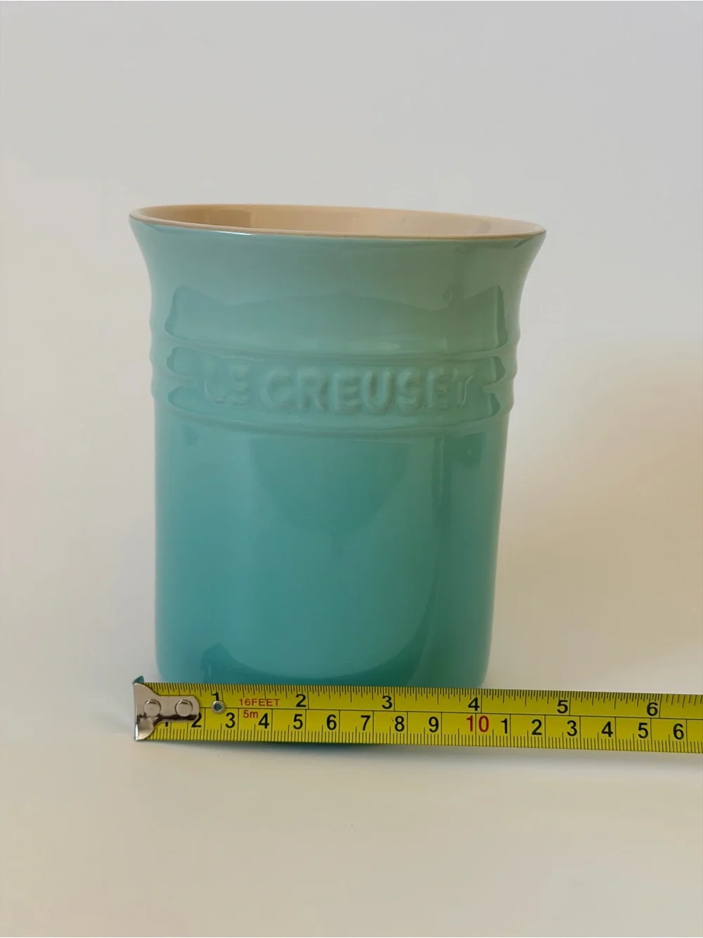 Le Creuset Ceramic Utensil Crock - Caribbean Blue with Cream Interior